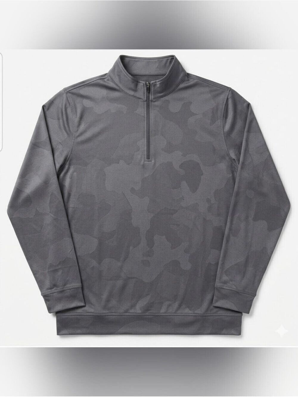 Size Med Kirkland Signature Light Gray Quarter Zip Pullover w/ Subtle Camo  NWT
